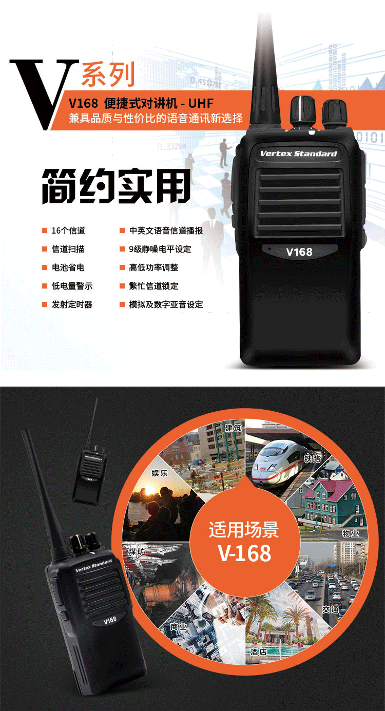 威泰克斯V168便携式对讲机