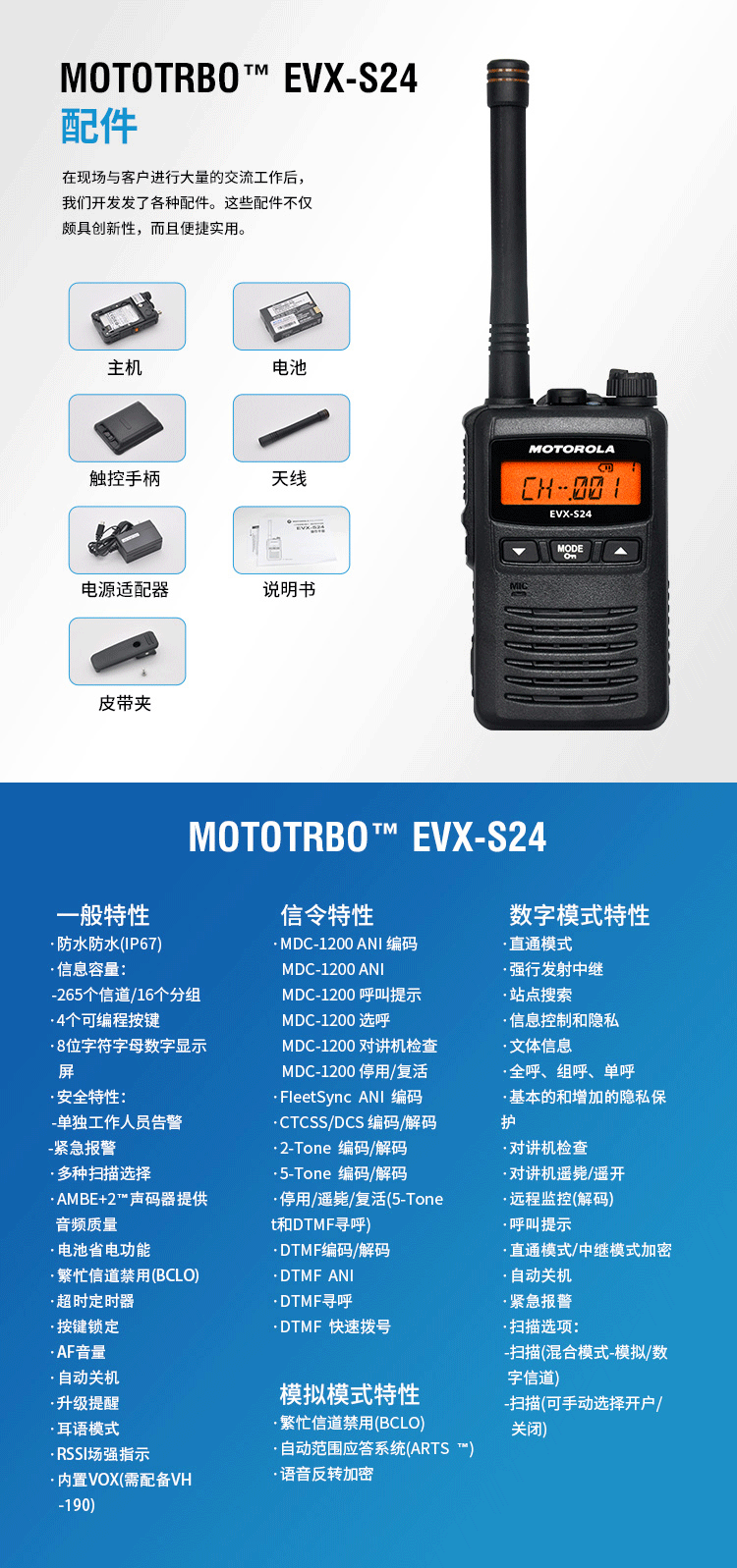 EVX-S24数字便携式对讲机
